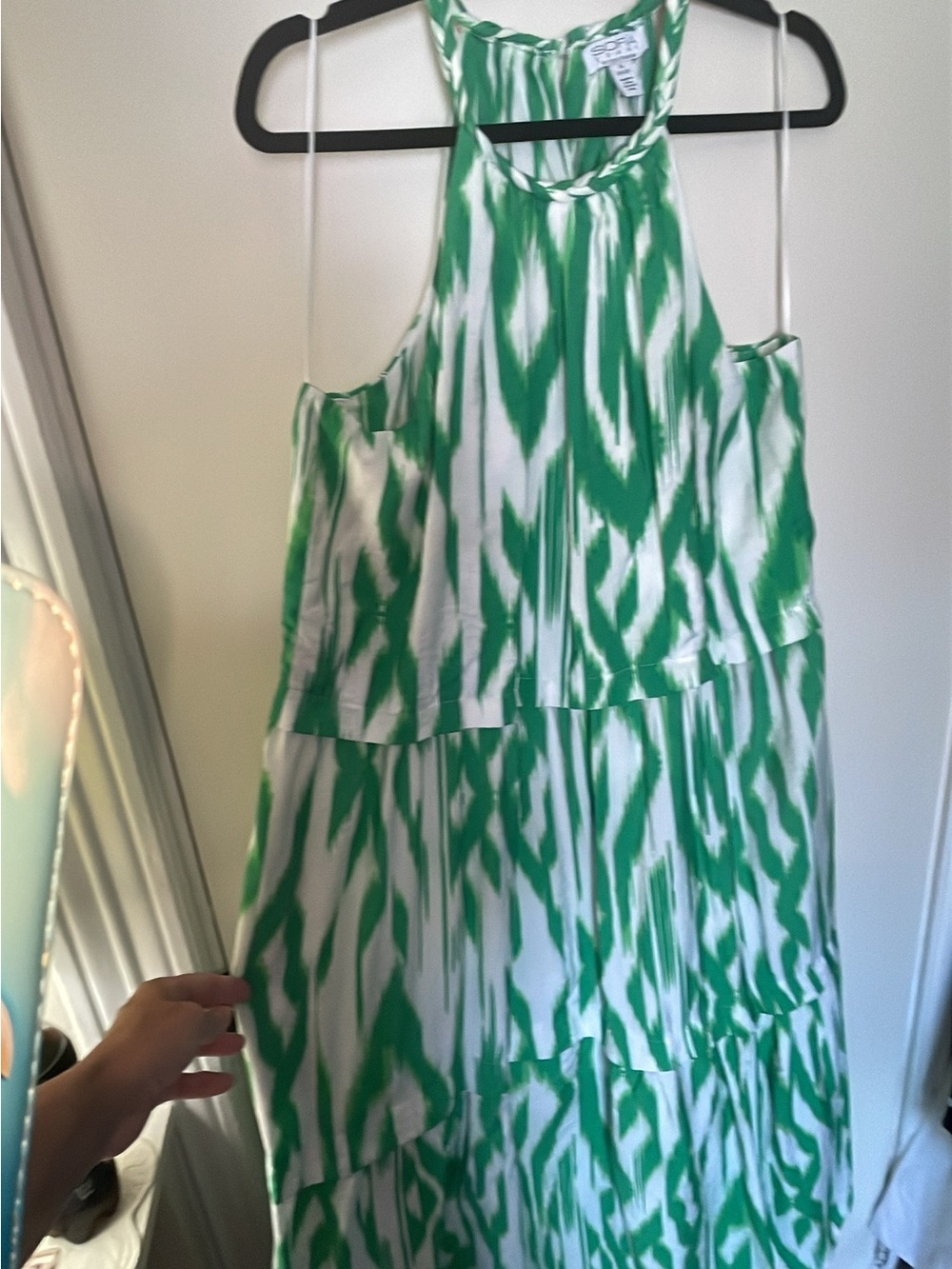 Green and White  Halter WOMAN’S Dress